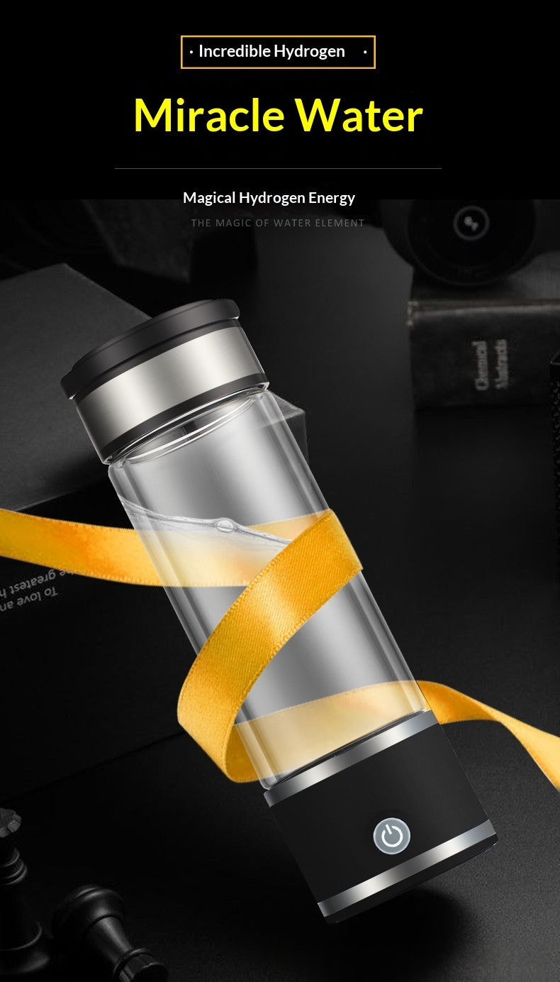 Titanium Platinum Electrolysis Portable Hydrogen Rich Water Cup - Rechargeable High Concentration Health Bottle For Daily Use