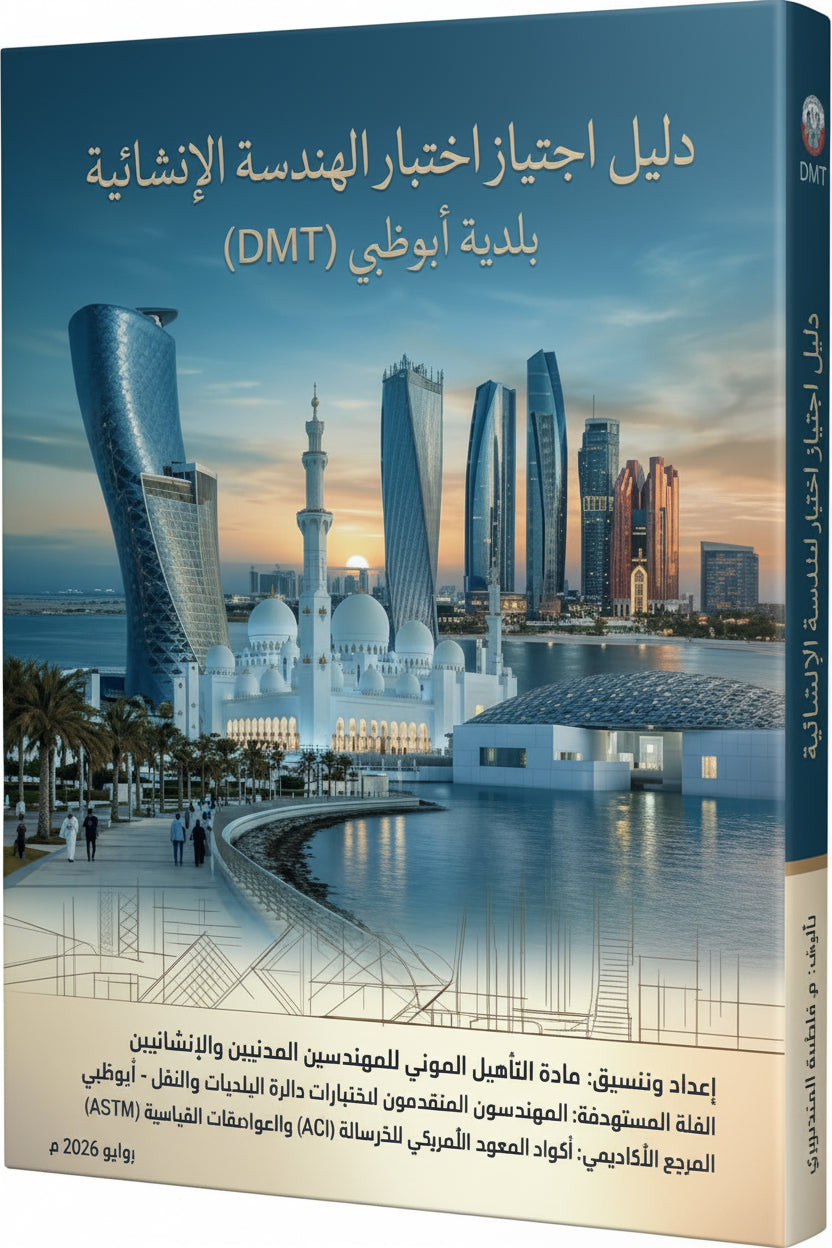 99- دليل اجتياز اختبار الهندسة الإنشائية - بلدية أبوظبي (DMT) - Q&A - 99 Questions Inside