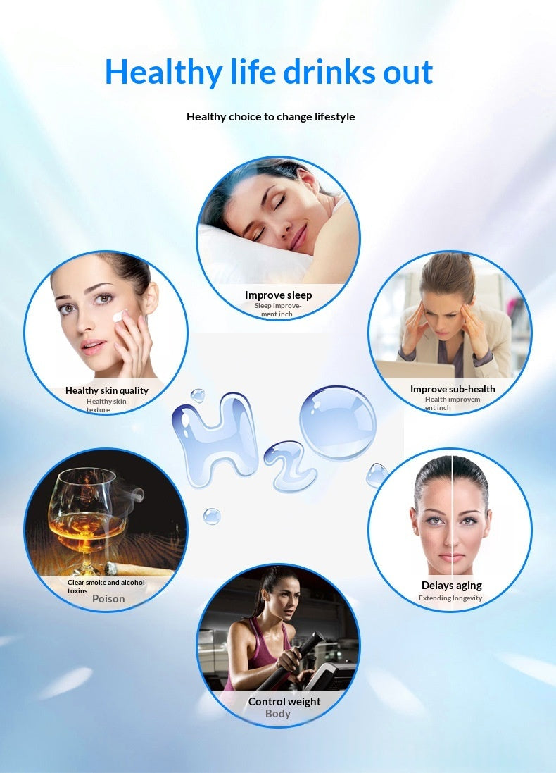 Titanium Platinum Electrolysis Portable Hydrogen Rich Water Cup - Rechargeable High Concentration Health Bottle For Daily Use