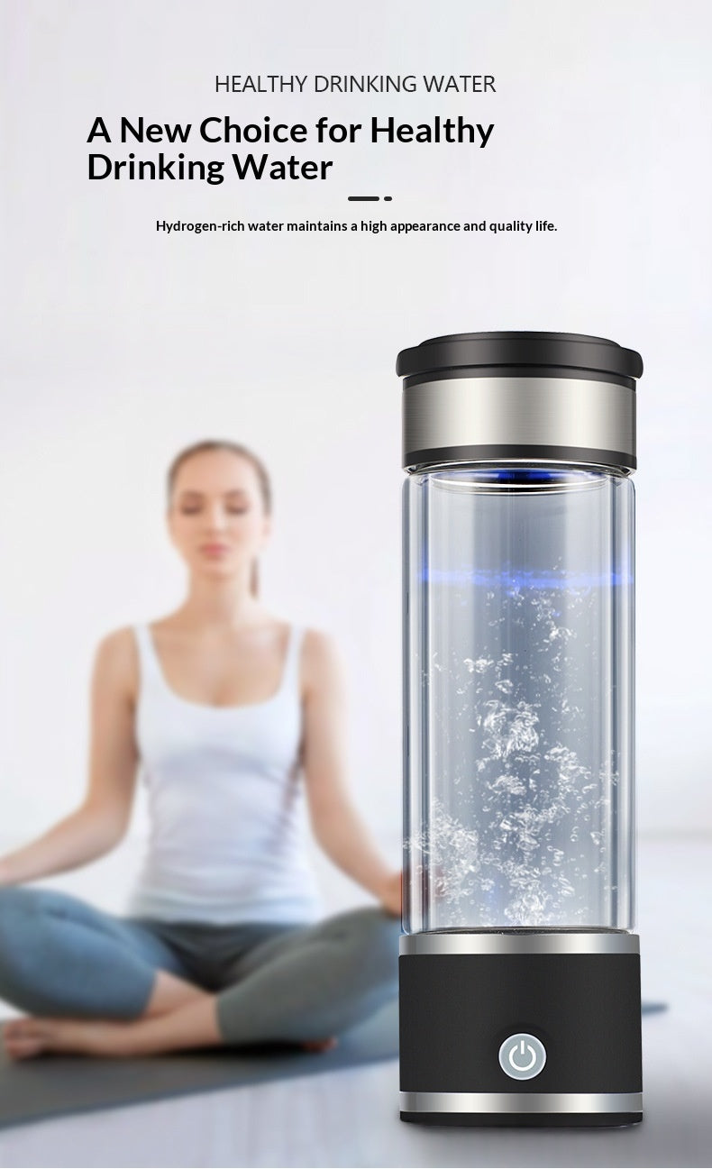 Titanium Platinum Electrolysis Portable Hydrogen Rich Water Cup - Rechargeable High Concentration Health Bottle For Daily Use